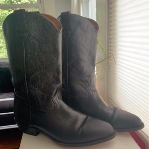 Vintage Avirex US Army WWII A-2 Black Leather Western Cowboy Boots Men's Size 10